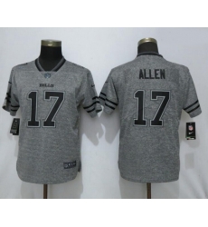 Women Nike Bills 17 Josh Allen Gray Gridiron Gray Women Vapor Untouchable Limited Jersey