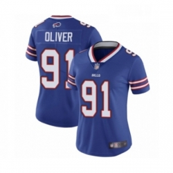 Womens Buffalo Bills 91 Ed Oliver Royal Blue Team Color Vapor Untouchable Elite Player Football Jersey