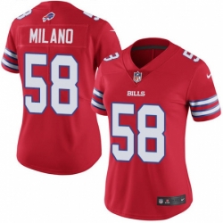 Women's Nike Buffalo Bills #58 Matt Milano Limited Red Rush Vapor Untouchable NFL Jersey