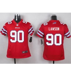 Nike Bills #90 Shaq Lawson Red Youth Stitched NFL Limited Rush Jersey