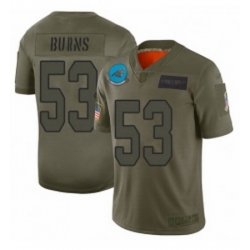 Men Carolina Panthers 53 Brian Burns Limited Camo 2019 Salute to Service Football Jersey