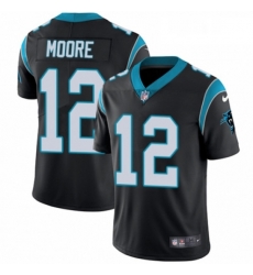 Mens Nike Carolina Panthers 12 DJ Moore Black Team Color Vapor Untouchable Limited Player NFL Jersey