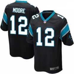 Mens Nike Carolina Panthers 12 DJ Moore Game Black Team Color NFL Jersey