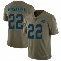 Mens Nike Carolina Panthers 22 Christian McCaffrey Limited Olive 2017 Salute to Service NFL Jersey