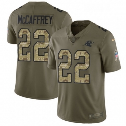 Mens Nike Carolina Panthers 22 Christian McCaffrey Limited OliveCamo 2017 Salute to Service NFL Jersey