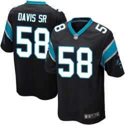 Mens Nike Carolina Panthers 58 Thomas Davis Game Black Team Color NFL Jersey