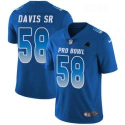 Mens Nike Carolina Panthers 58 Thomas Davis Limited Royal Blue 2018 Pro Bowl NFL Jersey