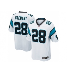 Nike Carolina Panthers 28 Jonathan Stewart White Game NFL Jersey