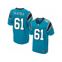 Nike Carolina Panthers 61 Amini Silatolu Blue Elite NFL Jersey