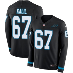 Nike Panthers #67 Ryan Kalil Black Team Color Men Stitched NFL Limited Therma Long Sleeve Jersey