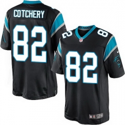 Nike Panthers #82 Jerricho Cotchery Black Team Color Mens Stitched NFL Elite Jersey