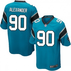 Nike Panthers #90 Frank Alexander Blue Team Color Mens Stitched NFL Elite Jersey