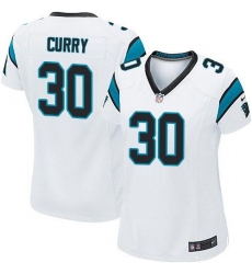 Nike Panthers #30 Stephen Curry White Womens Stitched NFL Elite Jersey