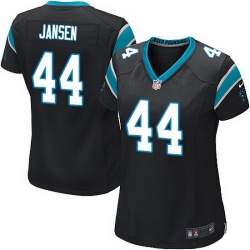 Nike Panthers #44 J.J. Jansen Black Team Color Women Stitched NFL Jersey