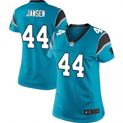 Nike Panthers #44 J.J. Jansen BlueTeam Color Women Stitched NFL Jersey