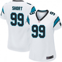 Nike Panthers #67 Kawann Short White Team Color Women Stitched NFL Jersey