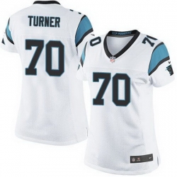 Nike Panthers #70 Trai Turner White Womens Stitched NFL Elite Jersey