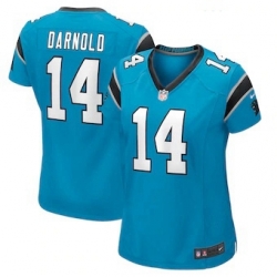 Women Nike Carolina Panthers 14 Sam Darnold Blue Vapor Limited Jersey