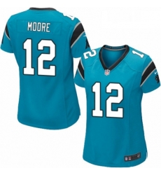 Womens Nike Carolina Panthers 12 DJ Moore Game Blue Alternate NFL Jersey