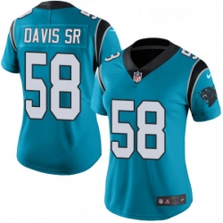 Womens Nike Carolina Panthers 58 Thomas Davis Limited Blue Rush Vapor Untouchable NFL Jersey