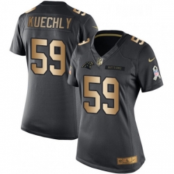 Womens Nike Carolina Panthers 59 Luke Kuechly Limited BlackGold Salute to Service NFL Jersey