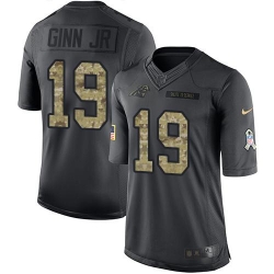 Nike Panthers #19 Ted Ginn Jr Black Youth Stitched NFL Limited 2016 Salute to Service Jersey