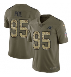 Nike Panthers #95 Dontari Poe Olive Camo Youth Stitched NFL Limited 2017 Salute to Service Jersey