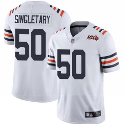 Bears 50 Mike Singletary White Alternate Men Stitched Football Vapor Untouchable Limited 100th Season Jersey