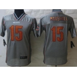 Kids Nike Chicago Bears 15 Brandon Marshall Grey Vapor Elite Jerseys