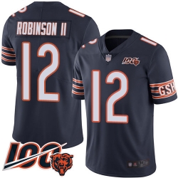 Men Chicago Bears 12 Allen Robinson Navy Blue Team Color 100th Season Limited Football Jersey