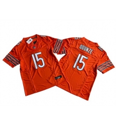 Men Chicago Bears 15 Rome Odunze Orange 2024 Draft F U S E  Vapor Stitched Football Jersey