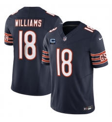 Men Chicago Bears 18 Caleb Williams Navy 2025 F U S E  With 2 Star C Patch Vapor Untouchable Limited Stitched Football Jersey