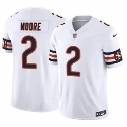 Men Chicago Bears 2 DJ Moore White Vapor Limited Stitched NFL Jersey II