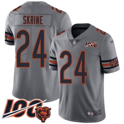 Men Chicago Bears 24 Buster Skrine Limited Silver Inverted Legend 100th Season Football Jersey