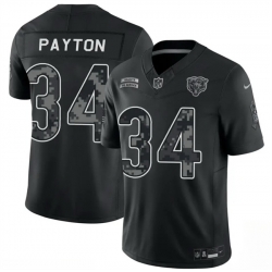 Men Chicago Bears  34 Walter Payton Black F U S E  2026 Salute to Service Limited Stitched Football Jersey