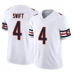 Men Chicago Bears  4 D Andre Swift White 2025 F U S E  Vapor Untouchable Limited Stitched Football Jersey