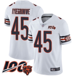 Men Chicago Bears 45 Joel Iyiegbuniwe White Vapor Untouchable Limited Player 100th Season Football Jersey