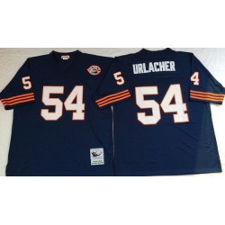 Men Chicago Bears 54 Brian Urlacher Navy M&N Throwback Jersey