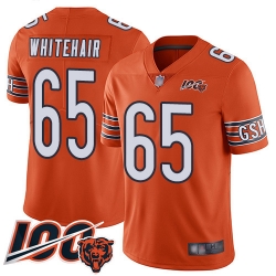 Men Chicago Bears 65 Cody Whitehair Orange Alternate 100th Season Limited Football Jersey