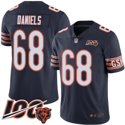 Men Chicago Bears 68 James Daniels Navy Blue Team Color 100th Season Limited Football Jersey