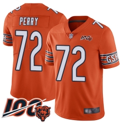 Men Chicago Bears 72 William Perry Orange Alternate 100th Season Limited Football Jersey