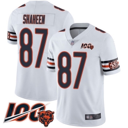 Men Chicago Bears 87 Adam Shaheen White Vapor Untouchable Limited Player 100th Season Football Jersey