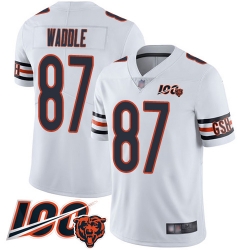 Men Chicago Bears 87 Tom Waddle White Vapor Untouchable Limited Player 100th Season Football Jersey