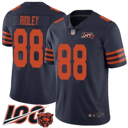 Men Chicago Bears 88 Riley Ridley Limited Navy Blue Rush Vapor Untouchable 100th Season Football Jersey 