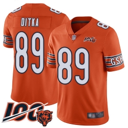 Men Chicago Bears 89 Mike Ditka Orange Alternate 100th Season Limited Football Jersey