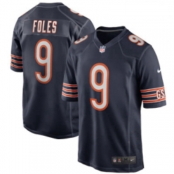 Men Chicago Bears Nick Foles  9 Navy Limited Jersey