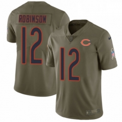 Mens Nike Chicago Bears 12 Allen Robinson Limited Olive 2017 Salute to Service NFL Jersey