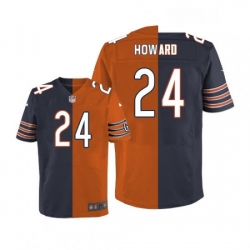 Mens Nike Chicago Bears 24 Jordan Howard Elite NavyOrange Split Fashion NFL Jersey