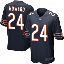 Mens Nike Chicago Bears 24 Jordan Howard Game Navy Blue Team Color NFL Jersey