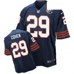 Mens Nike Chicago Bears 29 Tarik Cohen Elite Navy Blue Throwback NFL Jersey